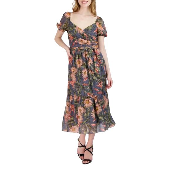Julia Jordan Sweetheart Floral Puff Sleeve Fit & Flare Dress Size 6 NWT $119 - Picture 1 of 13